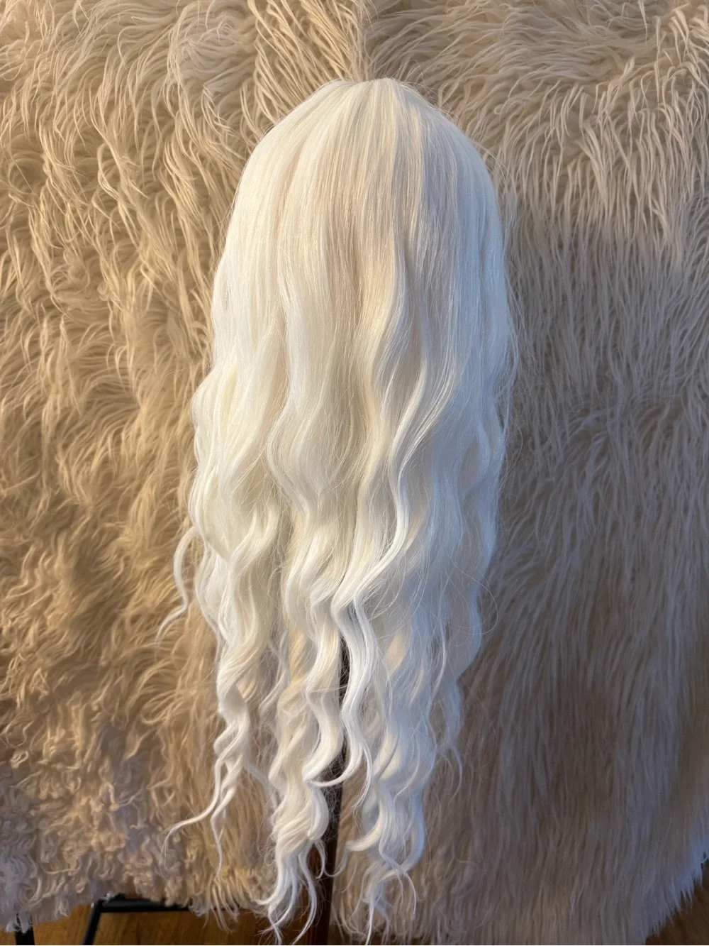 White Long lace front Wavy Women's Wig